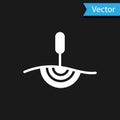 White Acupuncture therapy icon isolated on black background. Chinese medicine. Holistic pain management treatments