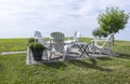 White Adirondack Chair by the Lake #2