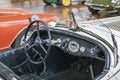 A white 1935 Adler Trumpf Junior at Lane Motor Museum with the largest collection of vintage European cars, motorcycles