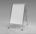 White advertising stand