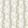 White african lily flower stripes with ribbon summer floral seamless vector pattern on beige background for fabric Royalty Free Stock Photo