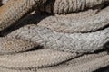 White aged rolled rope Royalty Free Stock Photo