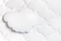 White air cloud on a comfortable mattress texture background top view. White texture of mattress bedding background. Healthy sleep Royalty Free Stock Photo