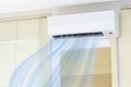 White Air Conditioner On Wall In Living Room Royalty Free Stock Photo