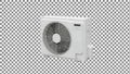 White air conditioning unit with fan and digital display Royalty Free Stock Photo