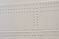 White aircraft rivets texture Royalty Free Stock Photo