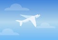 White Aircruft in Bright Sky Vector Illustration Royalty Free Stock Photo