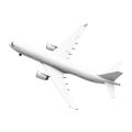 White airplane in flight isolated on white background Royalty Free Stock Photo