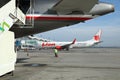 Airplane of Lion Air behind plane of Czech Army