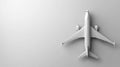 White Airplane Model on a Gray. Royalty Free Stock Photo