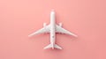 The airplane on pink background..AI generated image Royalty Free Stock Photo