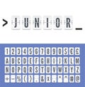 White airport mechanical flip scoreboard terminal alphabet font to display flight timetable and destination, arrival or Royalty Free Stock Photo