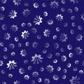 White Algorithm icon isolated seamless pattern on blue background. Algorithm symbol design from Artificial Intelligence Royalty Free Stock Photo