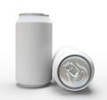 White alluminium cans on white background Royalty Free Stock Photo