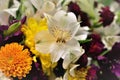 White Alstroemeria flower in the middle of the flower bouquet