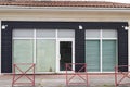 White aluminium window facade shop closed empty front store