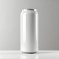 White aluminum can mockup isolated on clean surface. Simple design beverage container. Empty blank soda drink for branding Royalty Free Stock Photo