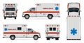 Realistic ambulance car vector illustration Royalty Free Stock Photo