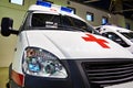 White ambulance with red cross