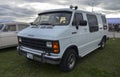 White american Dodge Ram van during the Old Car Land Festival Royalty Free Stock Photo