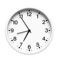 White analog clock showing 725 isolated on transparent background Royalty Free Stock Photo