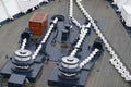 Anchor chains on bow of ship