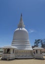 White ancient buddhist stupa in Nuwara Eliya town Royalty Free Stock Photo