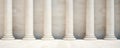 White Ancient Marble Pillars Form A Solemn Row Evoking A Sense Of Antiquity Royalty Free Stock Photo