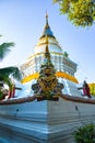 White ancient pagoda at Wat Ket Karam Royalty Free Stock Photo
