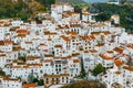 Pueblo blanco in the mountain range in Casares during sunset Royalty Free Stock Photo