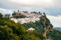 Pueblo blanco - in the mountain range in Casares during sunset Royalty Free Stock Photo