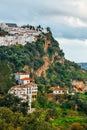 White Andalusian village - pueblo blanco - in the mountain range in Casares Royalty Free Stock Photo