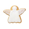 White angel gingerbread isolated on white background Royalty Free Stock Photo