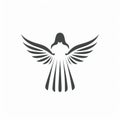 Minimalistic Angel Wings Icon For Logo And Invitation Card