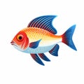 White angelfish electric yellow fish orange danio rosemary aquarium illustration simple fish illustration