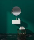 Angular sink in an emerald bathroom Royalty Free Stock Photo