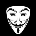 White Anonymous mask in black background Royalty Free Stock Photo