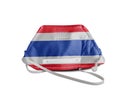 White anti pollution mask for protection from corona virusCOVIT-19 with Thailand flag