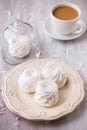 White apple marshmallows, zephyr for valentine day Royalty Free Stock Photo
