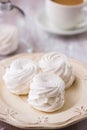 White apple marshmallows, zephyr for valentine day Royalty Free Stock Photo