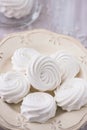 White apple marshmallows, zephyr for valentine day Royalty Free Stock Photo