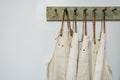 White apron clothes hang