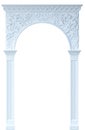 White Arabic arch with floral patterns