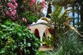 White arbor for relaxation in oriental style