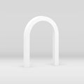 White arch curved construction 3d entrance showcase exit vertical foundation realistic vector