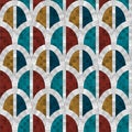 White arch mosaic seamless pattern in antique roman style