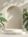 White Arch With Plant in Corner