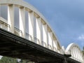 White arching structure of Tuakau Bridge