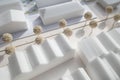 White architectural foam models. Architect`s design thinking process.