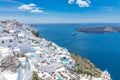White architecture of beautiful village on Santorini island, Greece. Luxury vacation or holiday Royalty Free Stock Photo